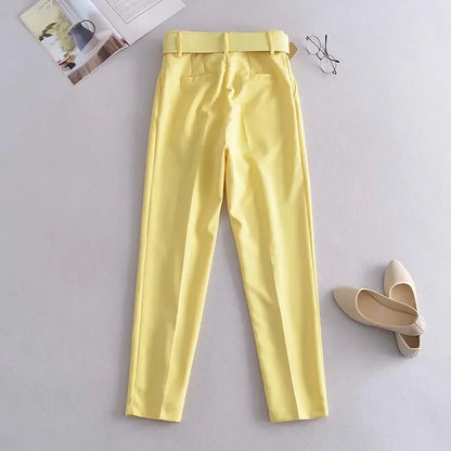 Fashionable Elegant High-Waisted Carrot Pants