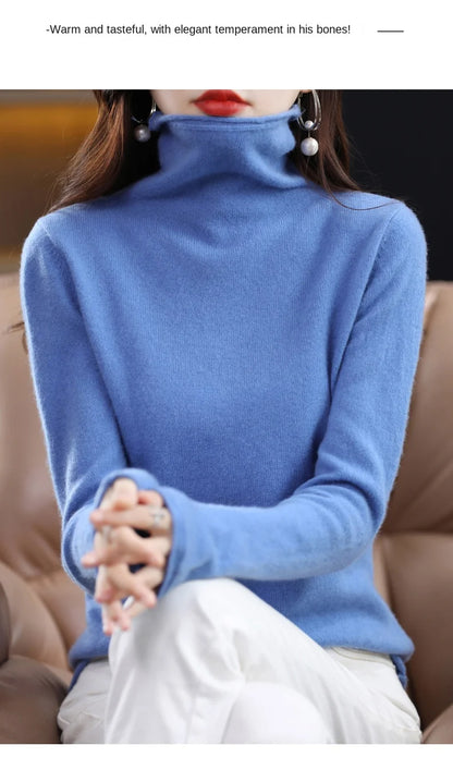 New 100% Merino Wool Turtleneck Cashmere Sweater