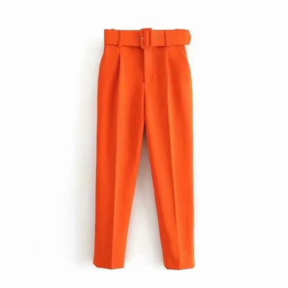 Fashionable Elegant High-Waisted Carrot Pants