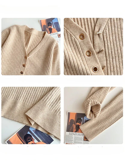 Sweaters Casual Slim Button Knitted Pullover Sweater