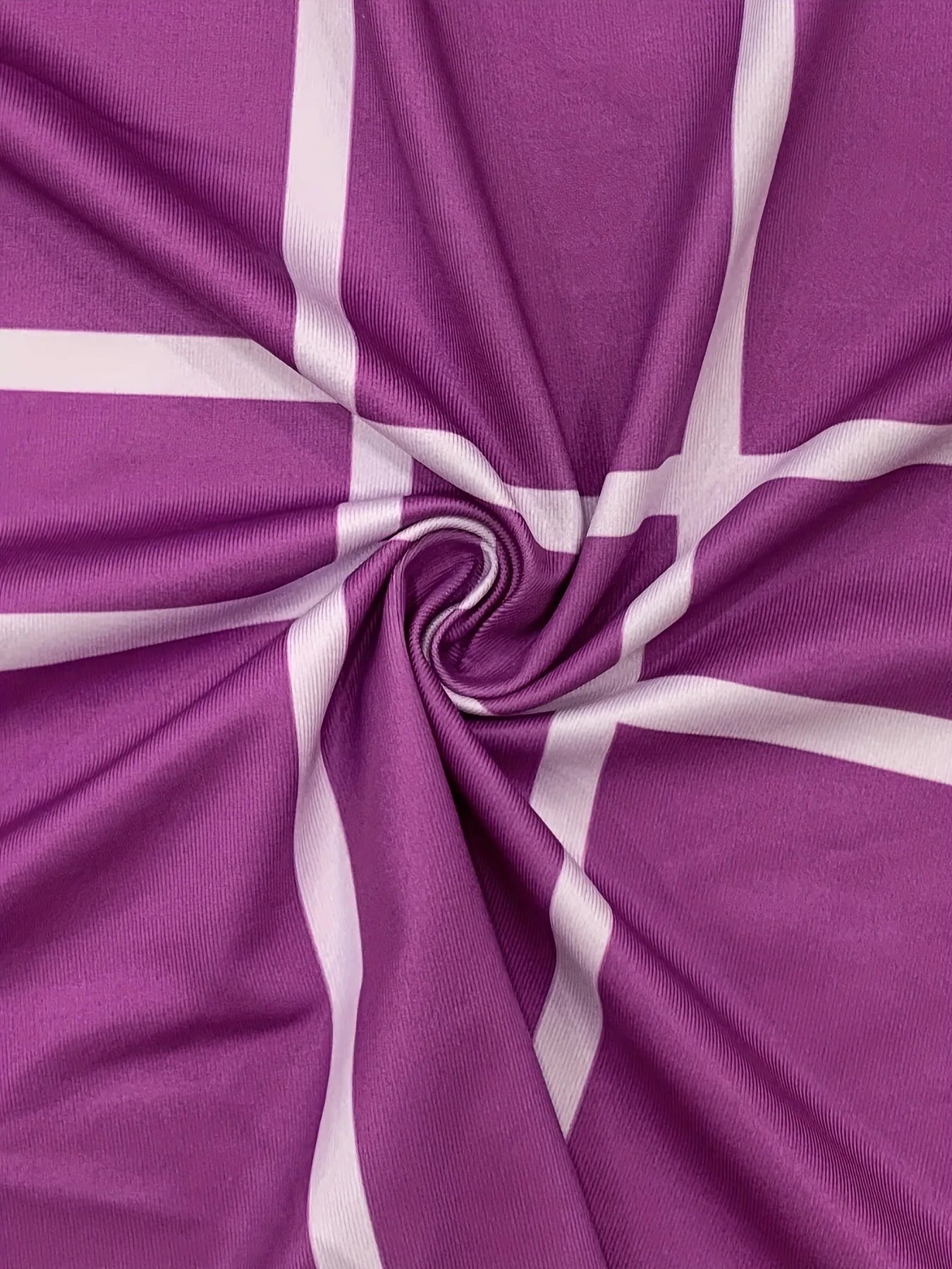 Spring Autumn New Women's Fashion Elements Striped Grid Printed Casual Round Neck Large Comfortable Two Piece Set - Trendy Attic Store01