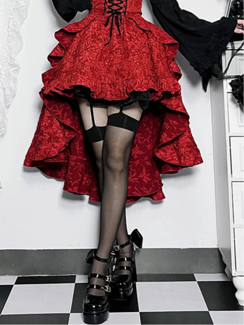 Alt Goth Fairy core Grunge Lolita Skirt Women Dark Gothic