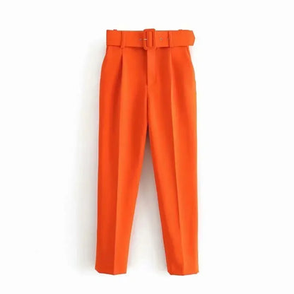 Fashionable Elegant High-Waisted Carrot Pants