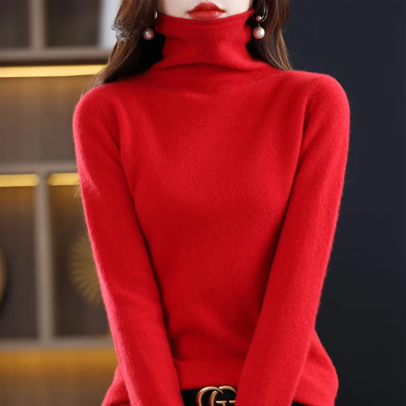 New 100% Merino Wool Turtleneck Cashmere Sweater