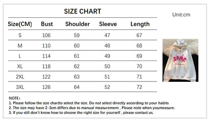 Letter Print  Hoodie Pullover Vintage Gothic Aesthetic Oversized Hooded Sweatshirt