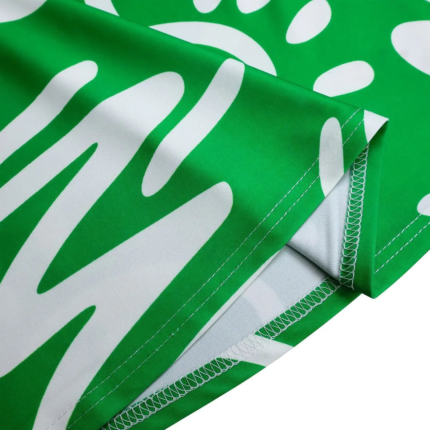 Printed Belted Dress Elegant  Knee-Length Round Neck Short Sleeve Dress