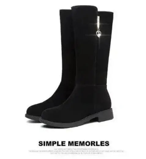 Thigh High Boot Warm Plush Snow Boots Side Zipper Snow Boots