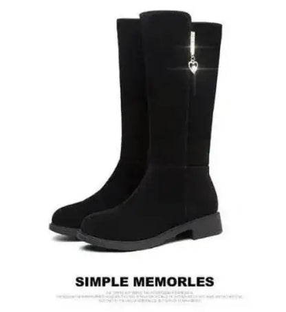 Thigh High Boot Warm Plush Snow Boots Side Zipper Snow Boots