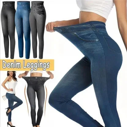 Women's Seamless Denim-Look Leggings