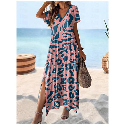 Hawaii Style Print Summer Lightweight Long Dresses