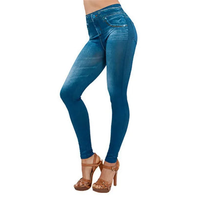 Women's Seamless Denim-Look Leggings