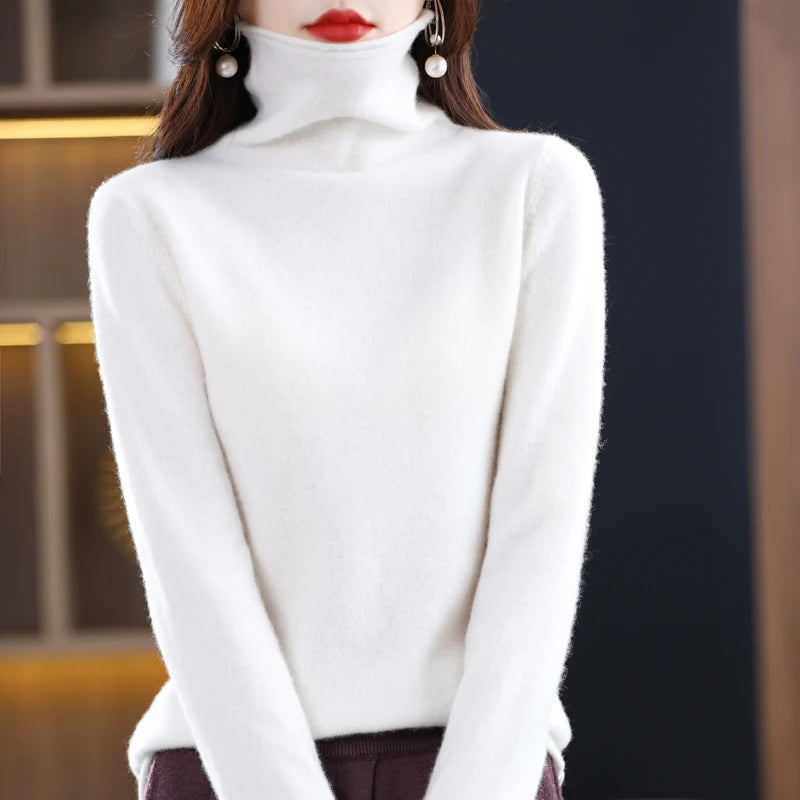 New 100% Merino Wool Turtleneck Cashmere Sweater
