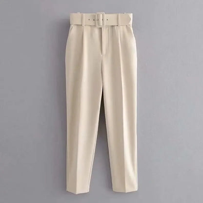 Fashionable Elegant High-Waisted Carrot Pants