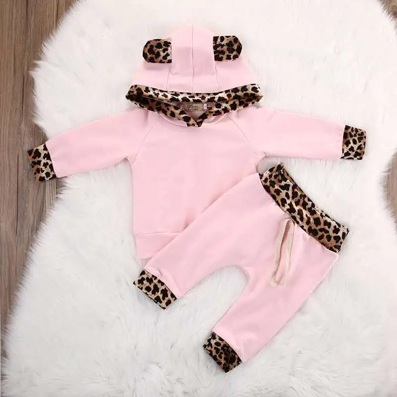 Kids' Leopard Print Two-Piece Outfit Set