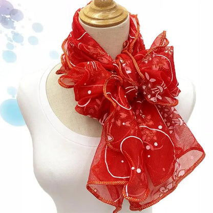 Lace Scarf Lightweight  Elegant  Print Silk Neckerchief Shawl Wraps