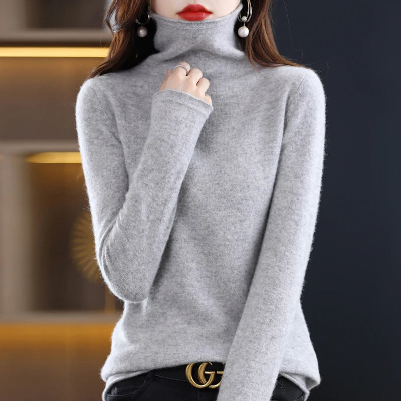 New 100% Merino Wool Turtleneck Cashmere Sweater
