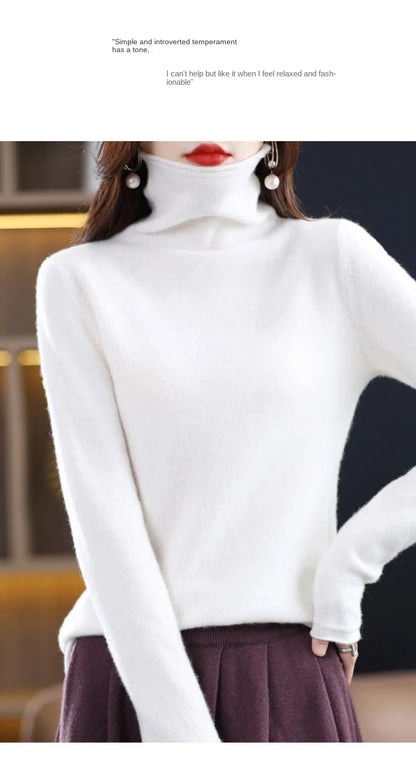 New 100% Merino Wool Turtleneck Cashmere Sweater