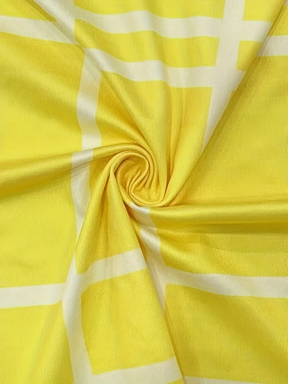 Spring Autumn New Women's Fashion Elements Striped Grid Printed Casual Round Neck Large Comfortable Two Piece Set - Trendy Attic Store01