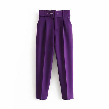 Fashionable Elegant High-Waisted Carrot Pants