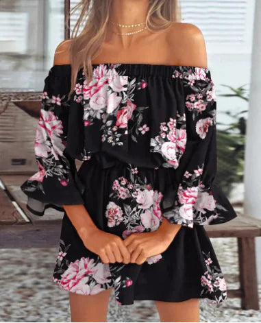 Women's Off-Shoulder Printed Blouse