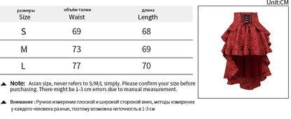 Alt Goth Fairy core Grunge Lolita Skirt Women Dark Gothic