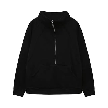 2023 Autumn/Winter Women's Plush Half Zipper Sweatshirt