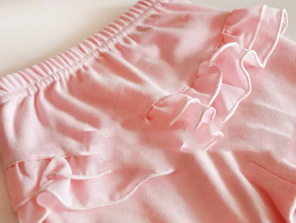 Cotton Baby Clothing Set for Girls - Pink Lace (3 Pieces)