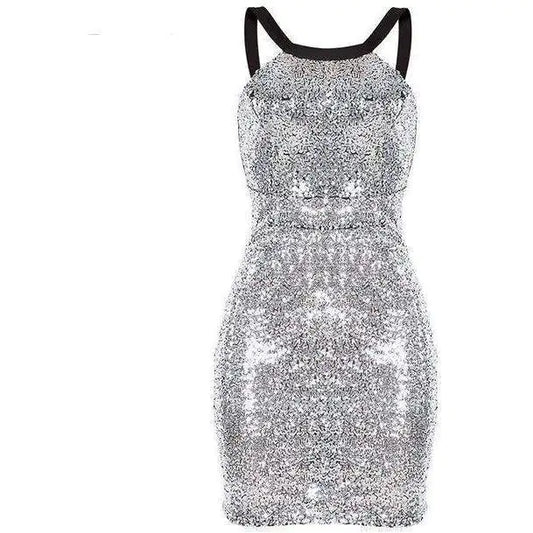 Sexy Backless Dress with Halter Neck for Parties