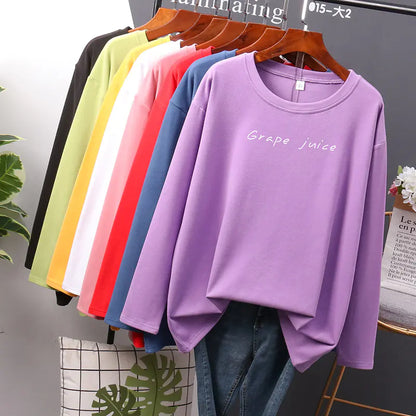 Plus Size Printed Long Sleeve T-Shirt for Women