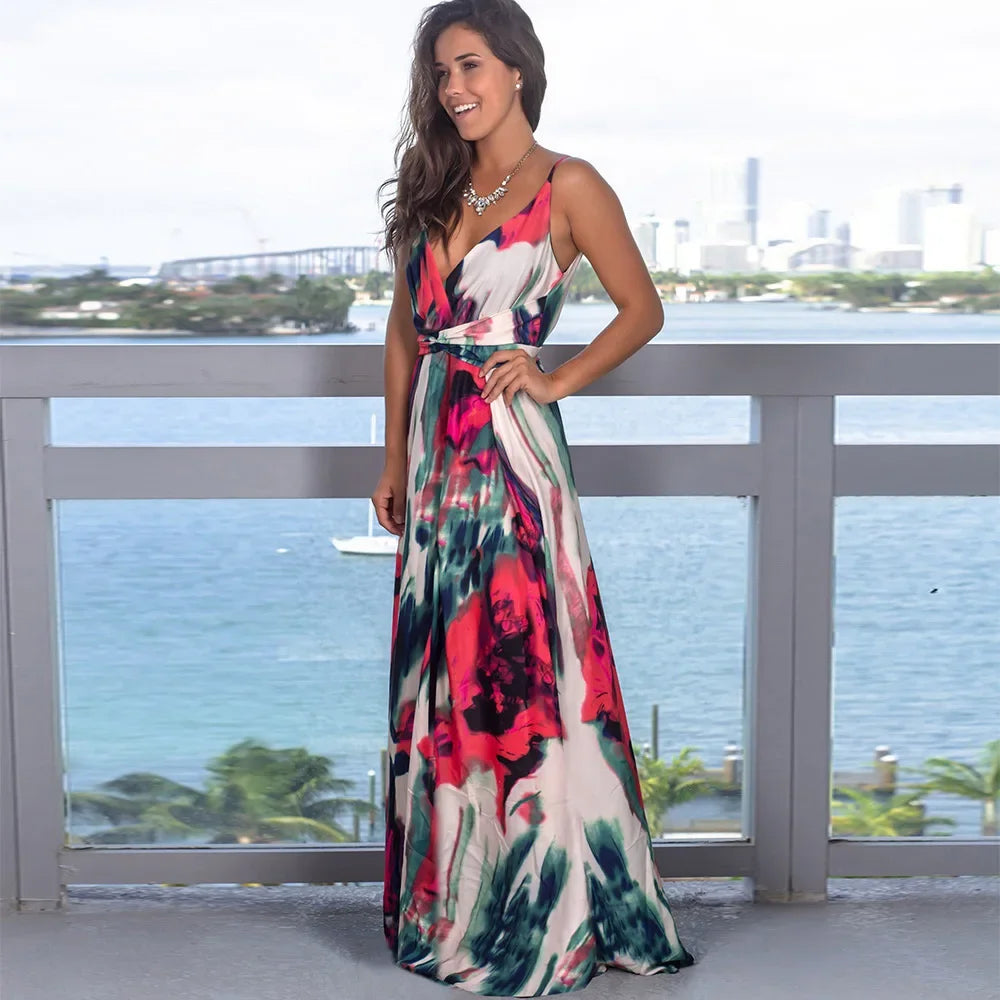 Fashionable Sleeveless Printed Cross-border Style Dress