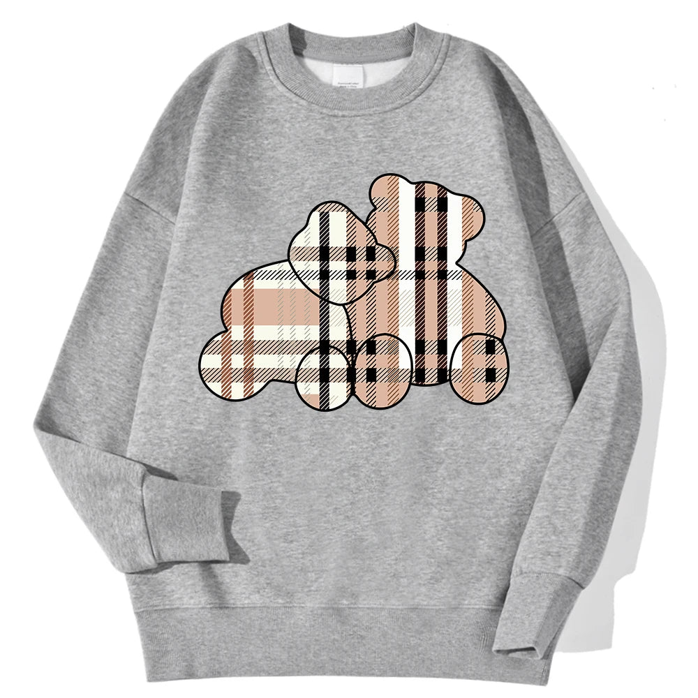 Casual Women Sweatshirts Teddy Bear Printing Hoodies