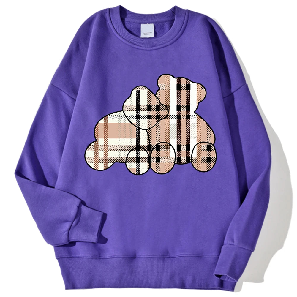 Casual Women Sweatshirts Teddy Bear Printing Hoodies