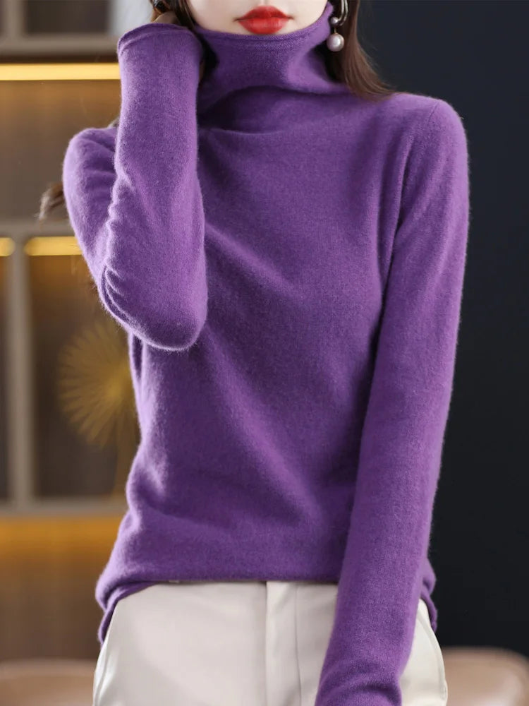 New 100% Merino Wool Turtleneck Cashmere Sweater