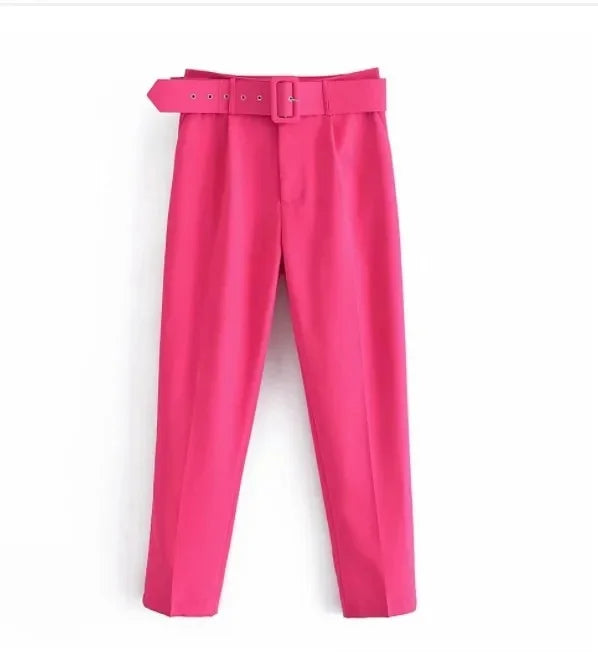 Fashionable Elegant High-Waisted Carrot Pants