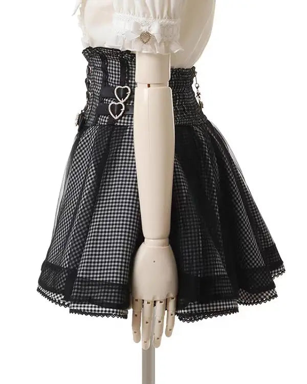 High Waist Sweet Lace Gothic Skirt