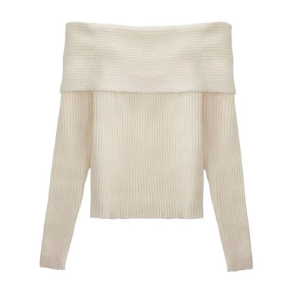 New Arriva Sexy Off-Shoulder Knit Thickened Soft Sweater Women