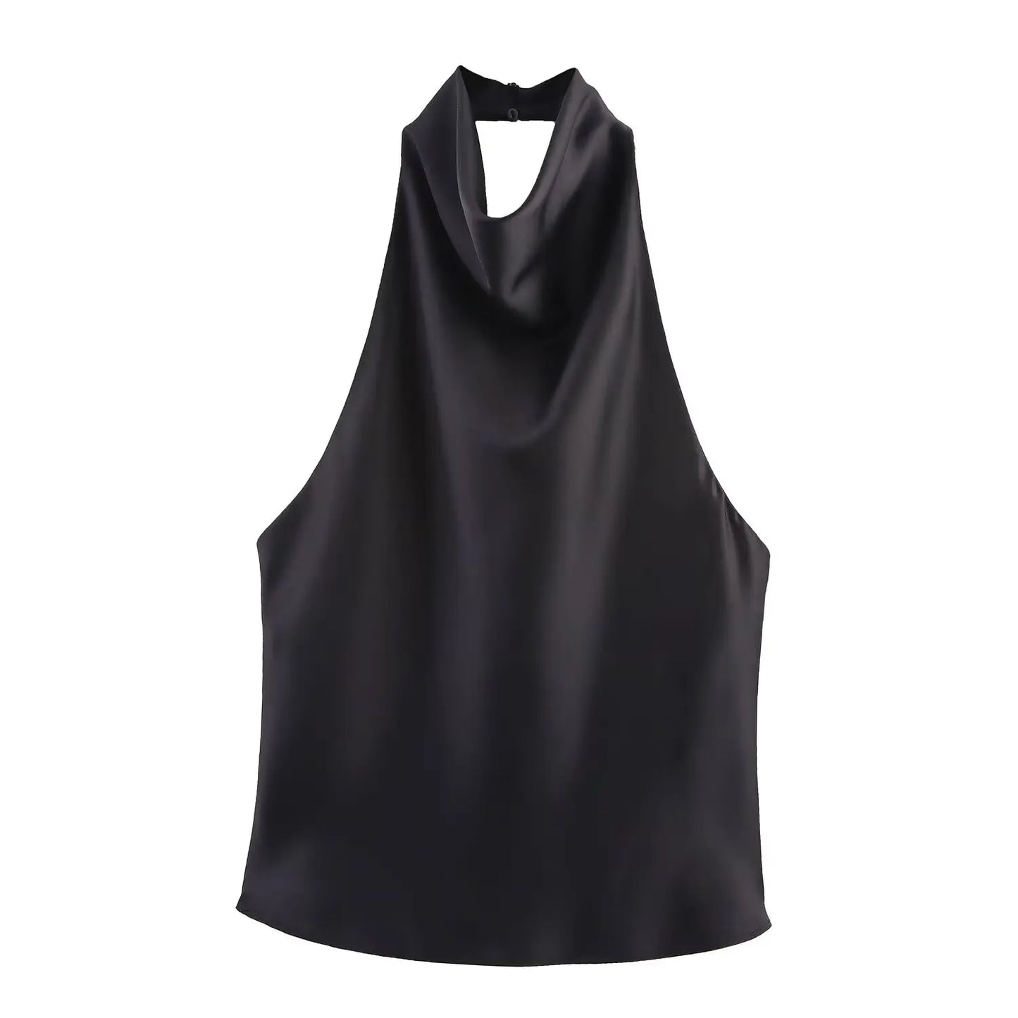 Sexy Elegant Halter  Backless High Solid Halter Neck Tops