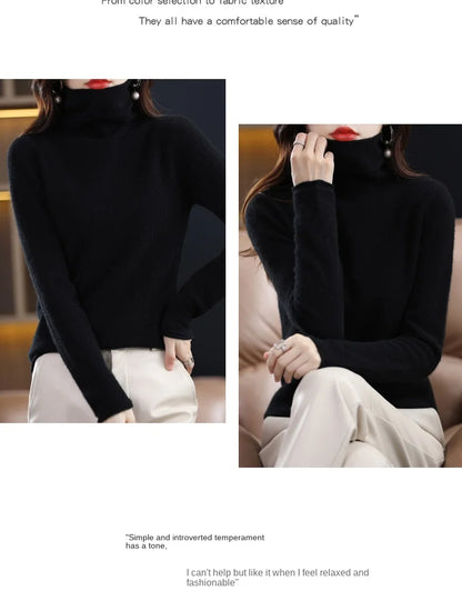 New 100% Merino Wool Turtleneck Cashmere Sweater