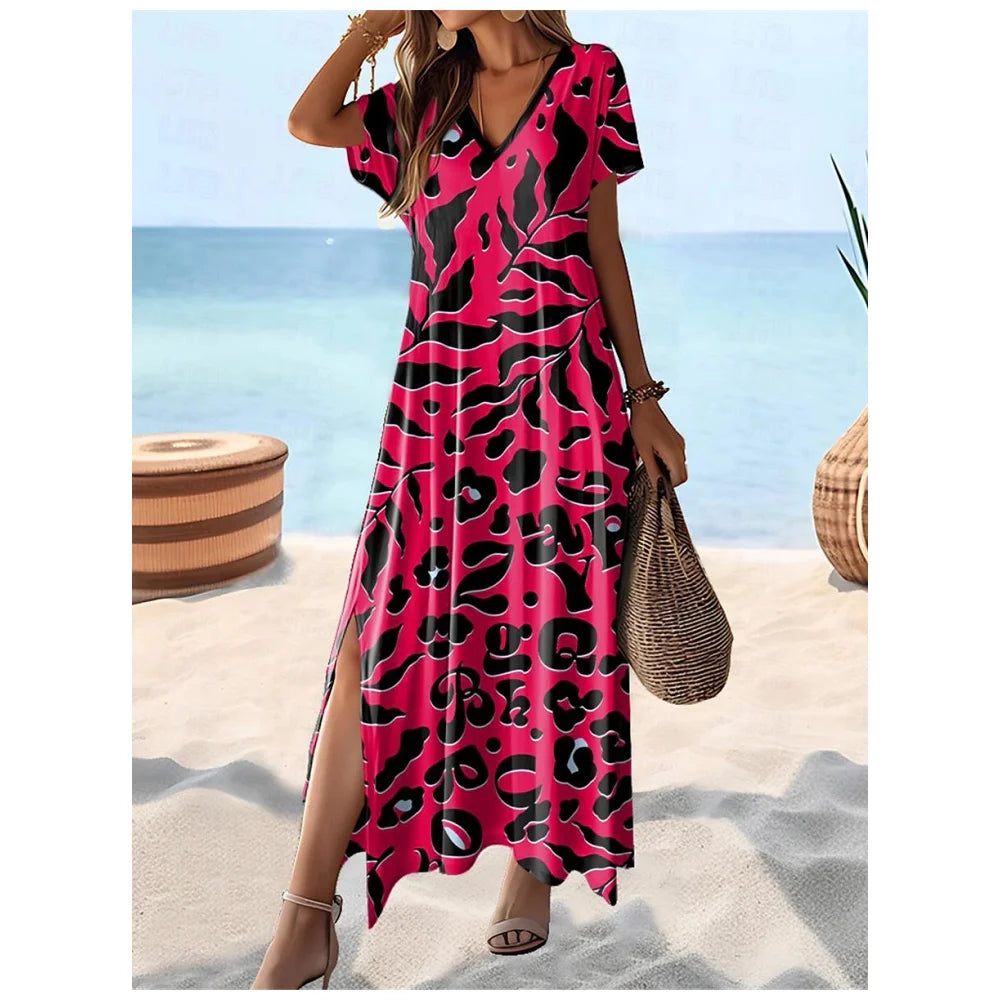 Hawaii Style Print Summer Lightweight Long Dresses