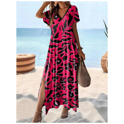 Hawaii Style Print Summer Lightweight Long Dresses