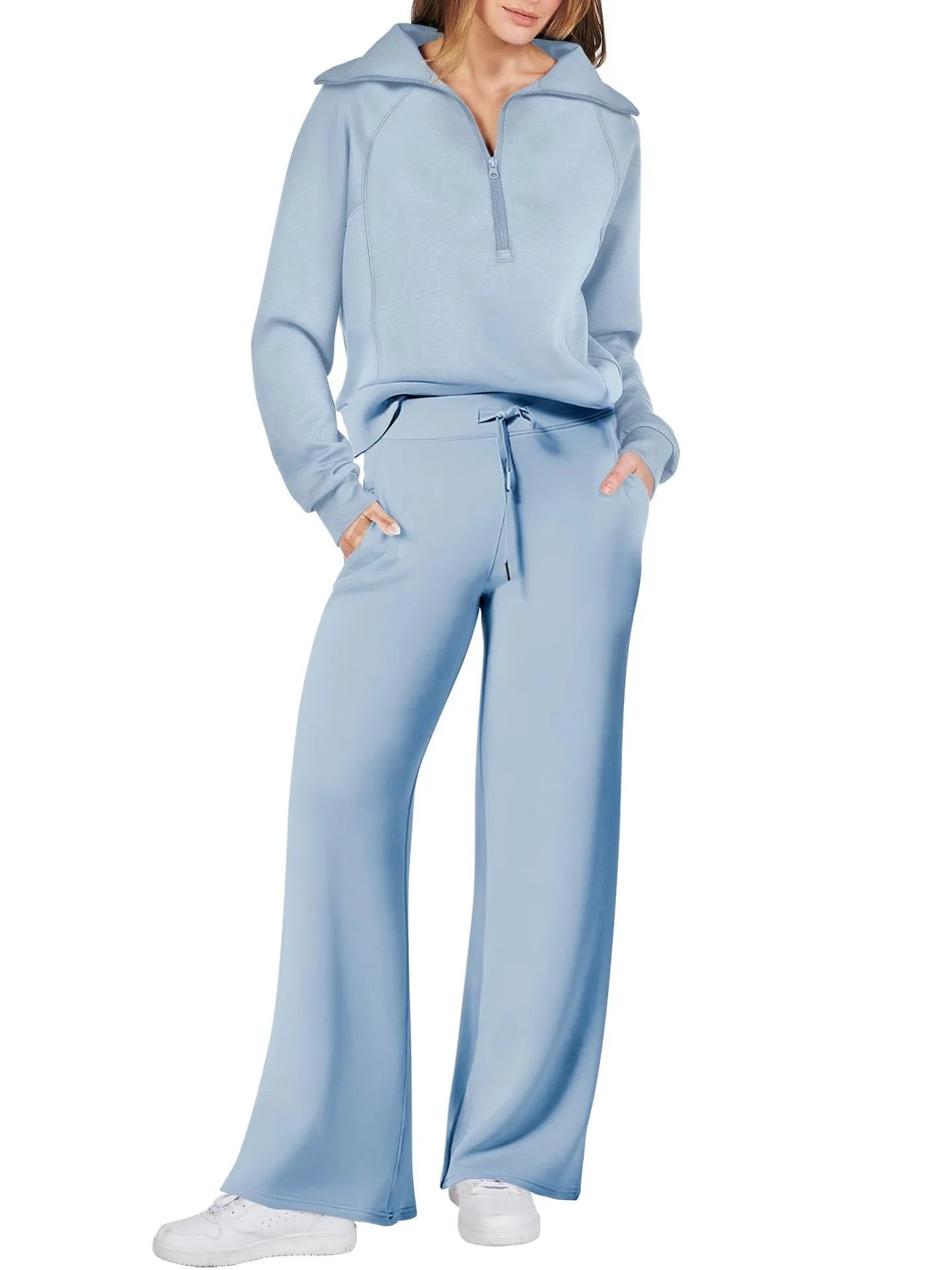 Women Sweatshirts Wide Leg Pants Two Pieces