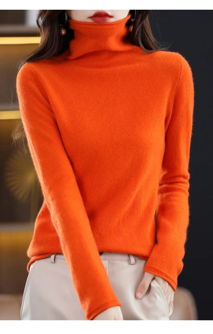 New 100% Merino Wool Turtleneck Cashmere Sweater