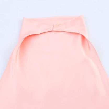 Sexy Elegant Halter  Backless High Solid Halter Neck Tops