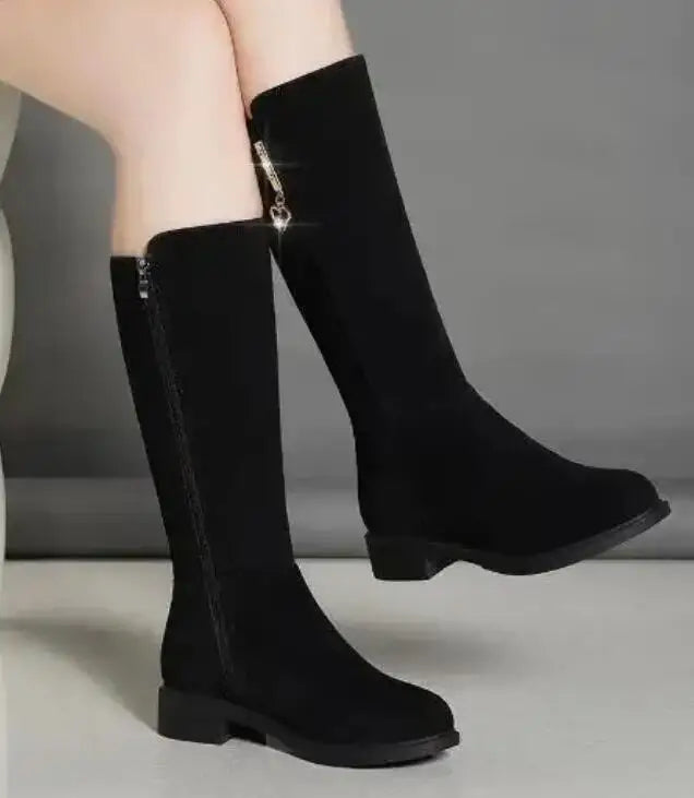 Thigh High Boot Warm Plush Snow Boots Side Zipper Snow Boots