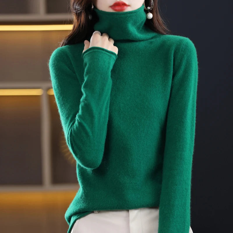 New 100% Merino Wool Turtleneck Cashmere Sweater