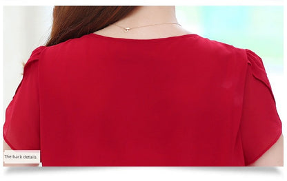 Loose A- line Plus Size Ladies Slimming Short Sleeve Cake Dress