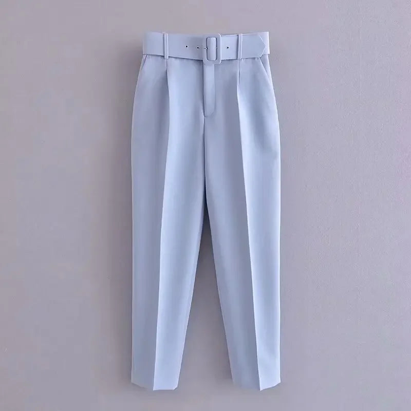Fashionable Elegant High-Waisted Carrot Pants