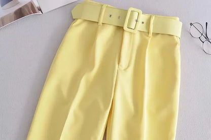 Fashionable Elegant High-Waisted Carrot Pants