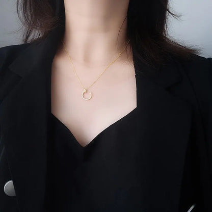 Trendy Luxury Hook Pendant Necklace for Women