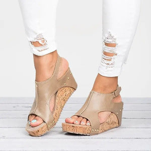 Wedge Peep-Toe High Heels for Women Sandals